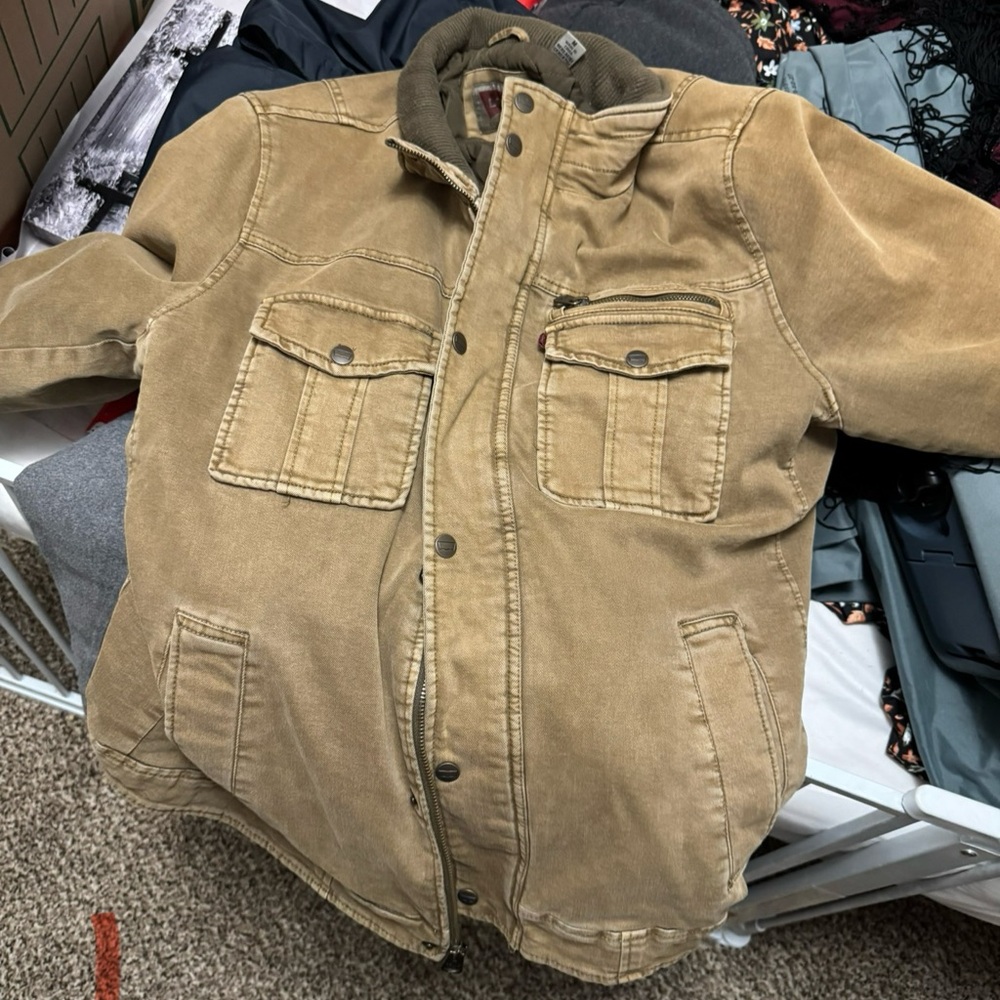 Levi's Tan Military Field Jacket Rugged Canvas
